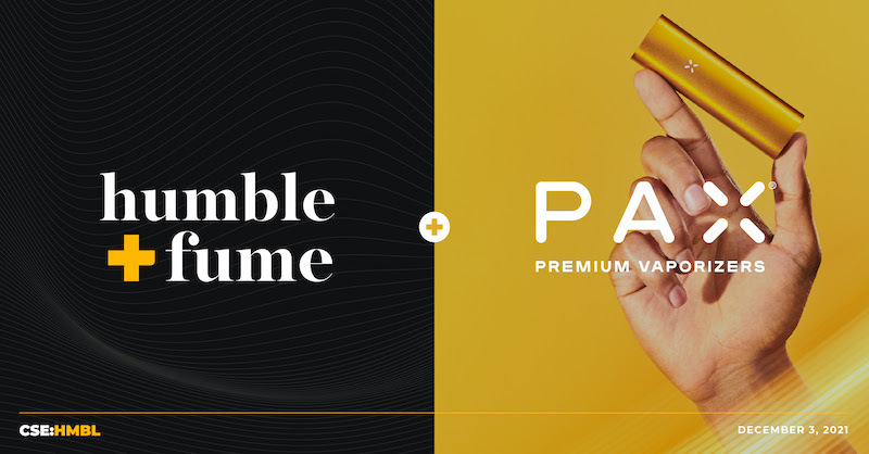 Humble & Fume Announces Sales and Distribution Partnership with PAX Labs, Inc. for PAX®-Branded Vape Devices in Canada